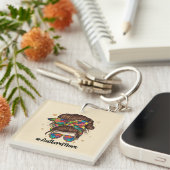 Messy Bun Proud Autism Mam Sleutelhanger (Voorkant Rechts)