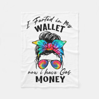 Messy Bun Retro Ik scheet in mijn portemonnee Nu h Fleece Deken