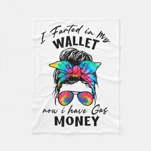 Messy Bun Retro Ik scheet in mijn portemonnee Nu h Fleece Deken (Voorkant)