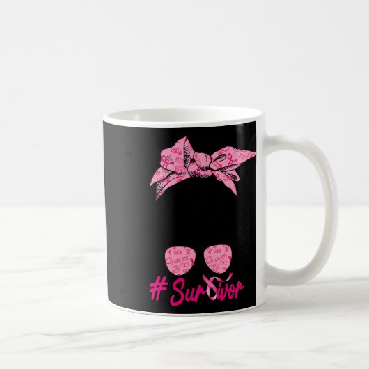 Messy Bun Roze Borstkanker Bewustzijn Koffiemok (Rechts)