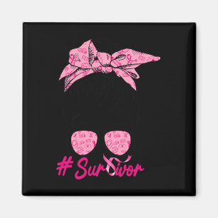 Messy Bun Roze Borstkanker Bewustzijn Magneet