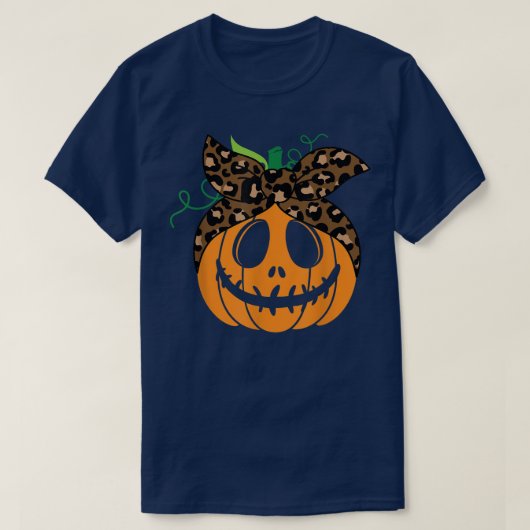Messy Bun Scary squash Carved Pumpkin Face Hwe T-shirt (Design voorkant)