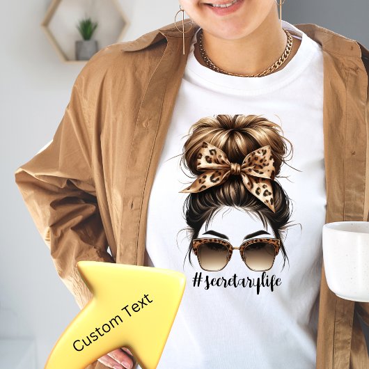 Messy Bun Secretaris Leven Tshirt