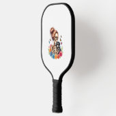 Messy Bun Skeleton Schattige Puppy Hondenliefhebbe Pickleball Paddle (Links)