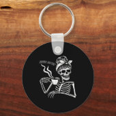 Messy Bun Skeleton Women Halloween Costume Never B Sleutelhanger (Voorkant)