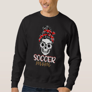 Messy Bun Skull Soccer Mam Happy Moederdag Trui