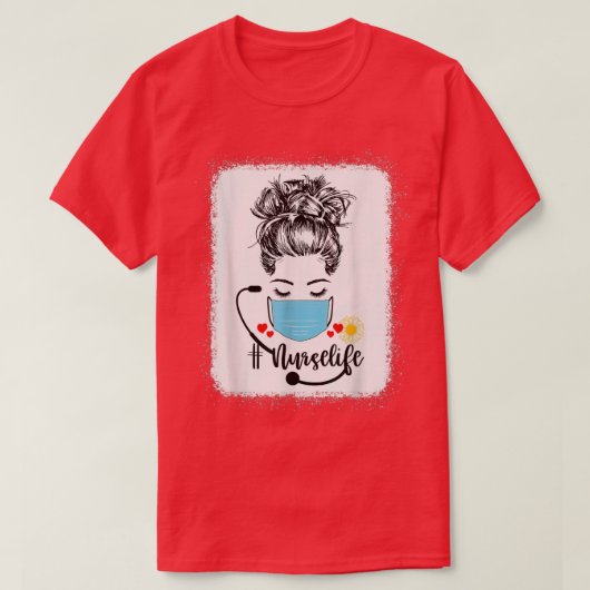 Messy Bun Spooky na Certified Nursing Assistant H T-shirt (Design voorkant)