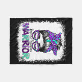 Messy Bun Suicide Prevention Warrior Awareness Rib Fleece Deken (Voorkant (Horizontaal))