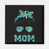 Messy Bun Sunglass Leopard Down Syndrome Awareness Magneet (Voorkant)