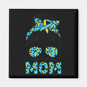 Messy Bun Sunglass Leopard Down Syndrome Awareness Magneet