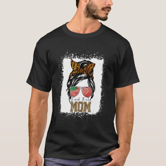 Messy Bun Track Field Ma Runner Mothers T-shirt (Voorkant)