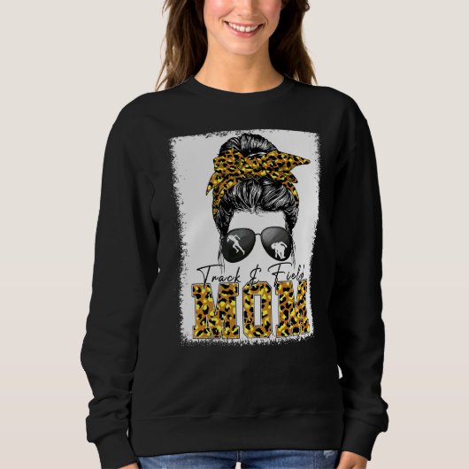 Messy Bun Track Field Ma Runner Mothers Trui (Voorkant)