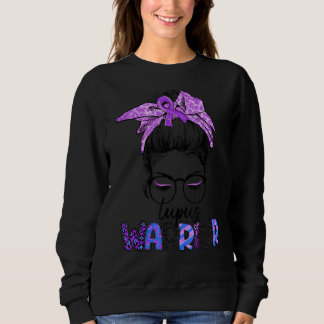 Messy Bun Women Paars Ribbon Lupus Warrior Awaren Trui