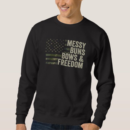 Messy Buns Bows Freedom Womens Archery Bow Hunting Trui (Voorkant)