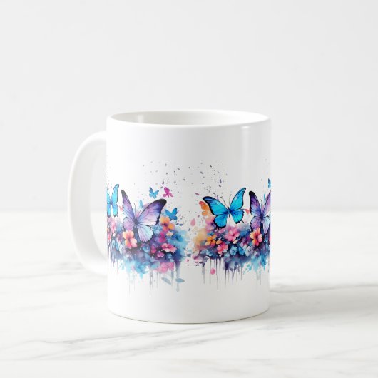 Messy Butterfly Waterverf Mok (Voorkant links)