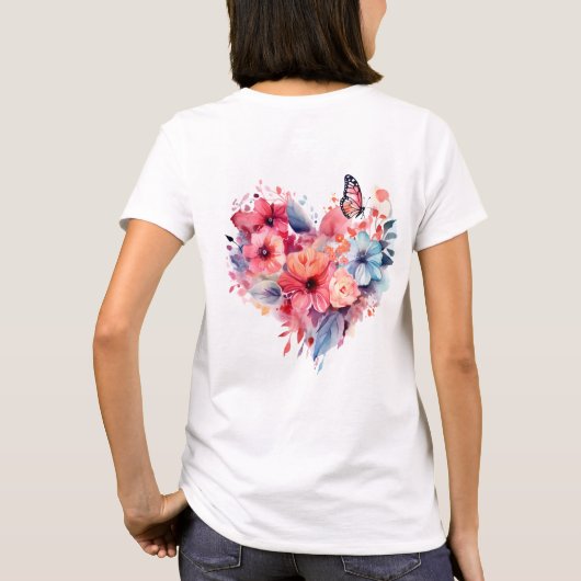 Messy Butterfly Waterverf T-shirt (Achterkant)