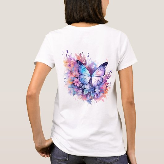 Messy Butterfly Waterverf T-shirt (Achterkant)