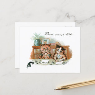 Messy Cats van Louis Wain Briefkaart