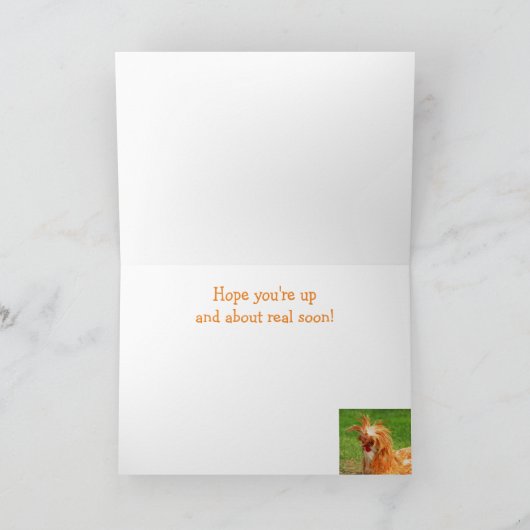 Messy Chicken Get Well Kaart (Binnen)