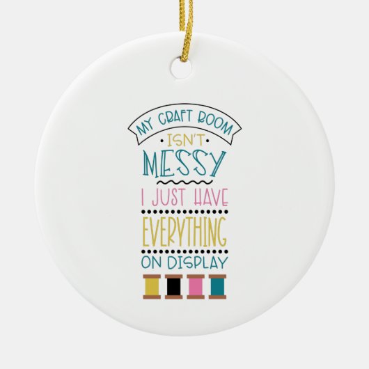 Messy Craft Room Keramisch Ornament (Voorkant)