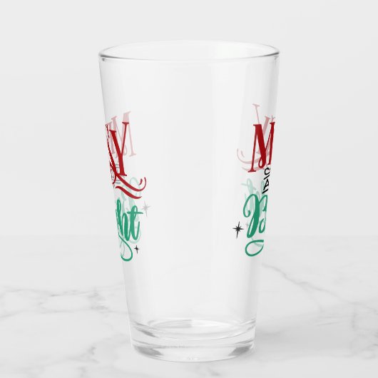 Messy en Bright | Funny Festive-kerstmis Glas (Rechts)