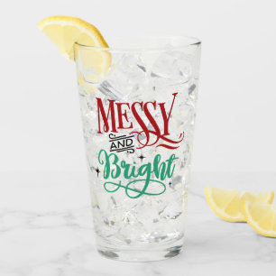 Messy en Bright   Funny Festive-kerstmis Glas