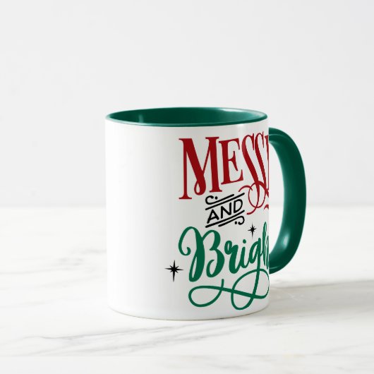 Messy en Bright | Funny Festive-kerstmis Mok (Voorkant rechts)