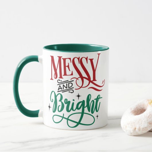 Messy en Bright | Funny Festive-kerstmis Mok (Met donut)