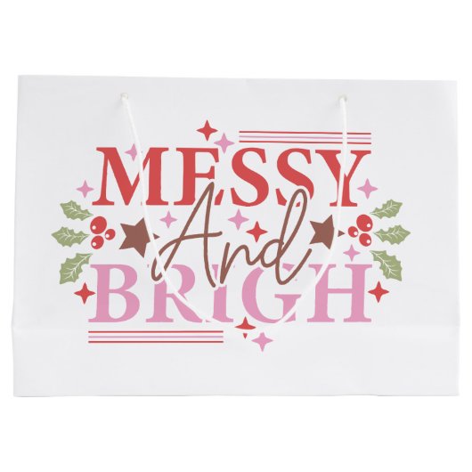 Messy en helder kerstcadeau gepersonaliseerd groot cadeauzakje (Achterkant)