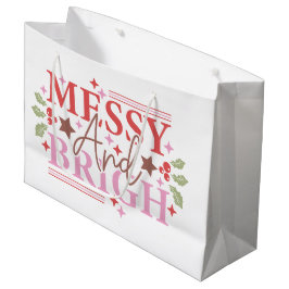 Messy en helder kerstcadeau gepersonaliseerd groot cadeauzakje