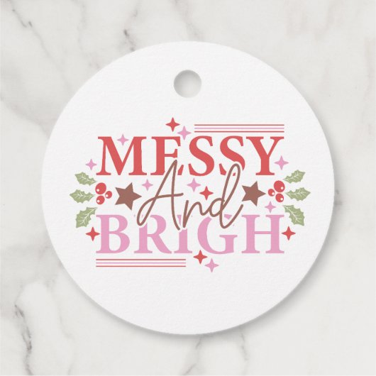 Messy en Heldere Kerstmis Bedankjes Labels (Achterkant)