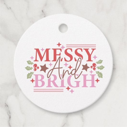Messy en Heldere Kerstmis Bedankjes Labels (Voorkant)