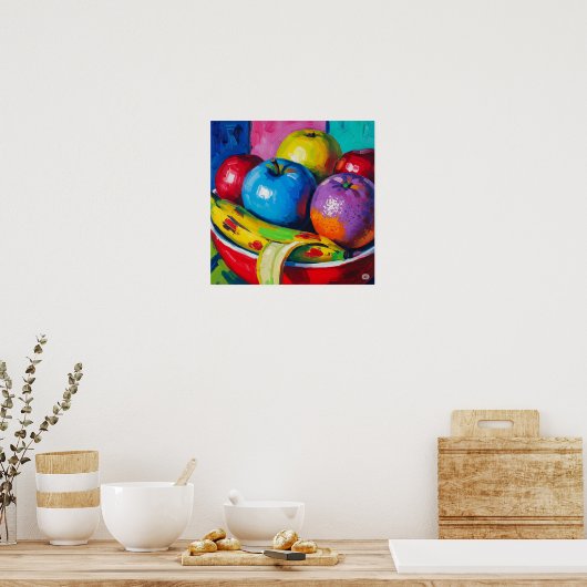 Messy Fruit Art Poster (Keuken)