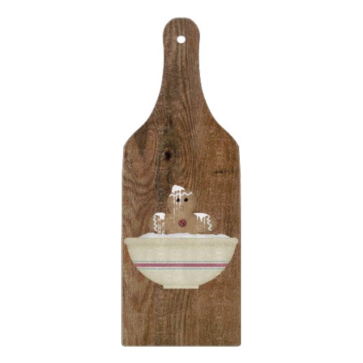 Messy Gingerbrood Man Glass Cutting Board Snijplank (Voorkant)