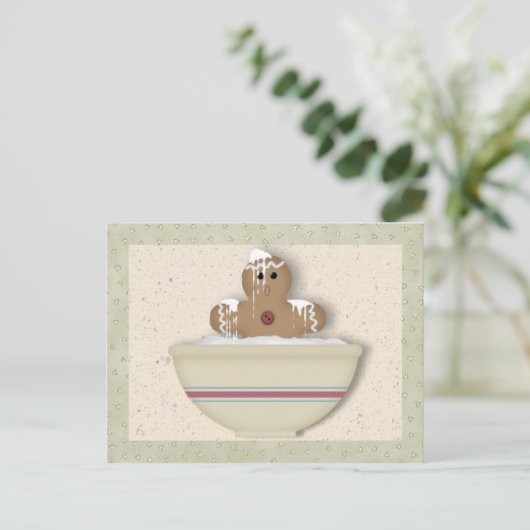 Messy Gingerbrood Man Recipe Card Briefkaart (Staand voorkant)