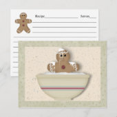 Messy Gingerbrood Man Recipe Card Briefkaart (Voorkant / Achterkant)