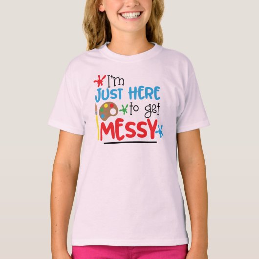 Messy - Girls' Hanes TAGLESS® T-Shirt (Voorkant)