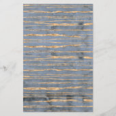 Messy Gold Line | Blauwe periwinkle | Beroepsbeoef Briefpapier (Achterkant)