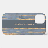 Messy Gold Line | Blauwe periwinkle | Beroepsbeoef Case-Mate iPhone Case (Achterkant (horizontaal))