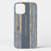 Messy Gold Line | Blauwe periwinkle | Beroepsbeoef Case-Mate iPhone Case (Achterkant)