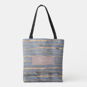 Messy Gold Line | Blauwe periwinkle | Beroepsbeoef Tote Bag (Achterkant)