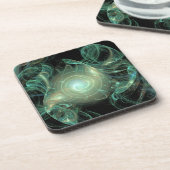 Messy Green Hair Abstract Bier Onderzetter (Linkerzijde)