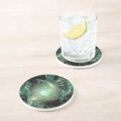 Messy Green Hair Abstract Zandsteen Onderzetter (Zijkant)