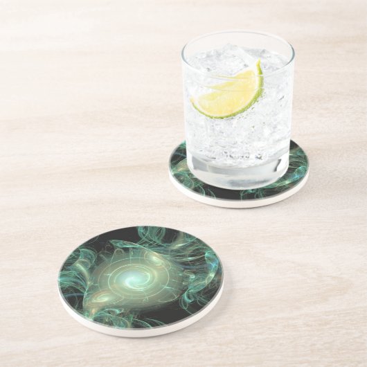 Messy Green Hair Abstract Zandsteen Onderzetter (Zijkant)