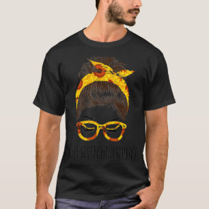 Messy Haarbroodje Dialyse Technicus Zonnebloemen T-shirt