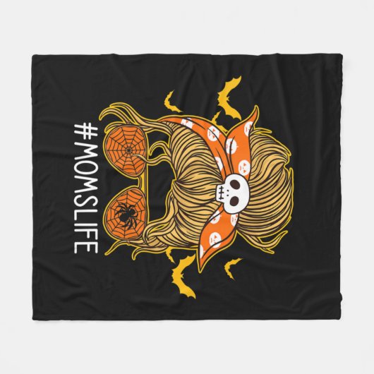 Messy Hair Bun Ma Life spooky Halloween Fleece Deken (Voorkant (Horizontaal))