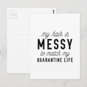 Messy Hair Quarantine Briefkaart (Voorkant / Achterkant)