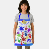 Messy handprints artiest aan het werk kinder schort (Insitu)