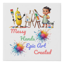Messy Hands Epic Art viert Wereldkunstdag Imitatie Canvas Print