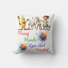 Messy Hands Epic Art viert Wereldkunstdag Kussen